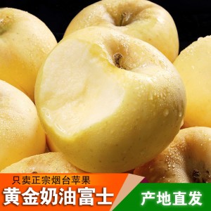 正宗烟台黄苹果4.5-5斤整箱新鲜现摘水果批发当季黄苹果量大从优