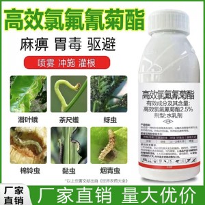 高效氯氟氰菊酯杀虫剂水乳剂防治茶树蔬菜果树青虫蚜虫茶 尺蠖农药